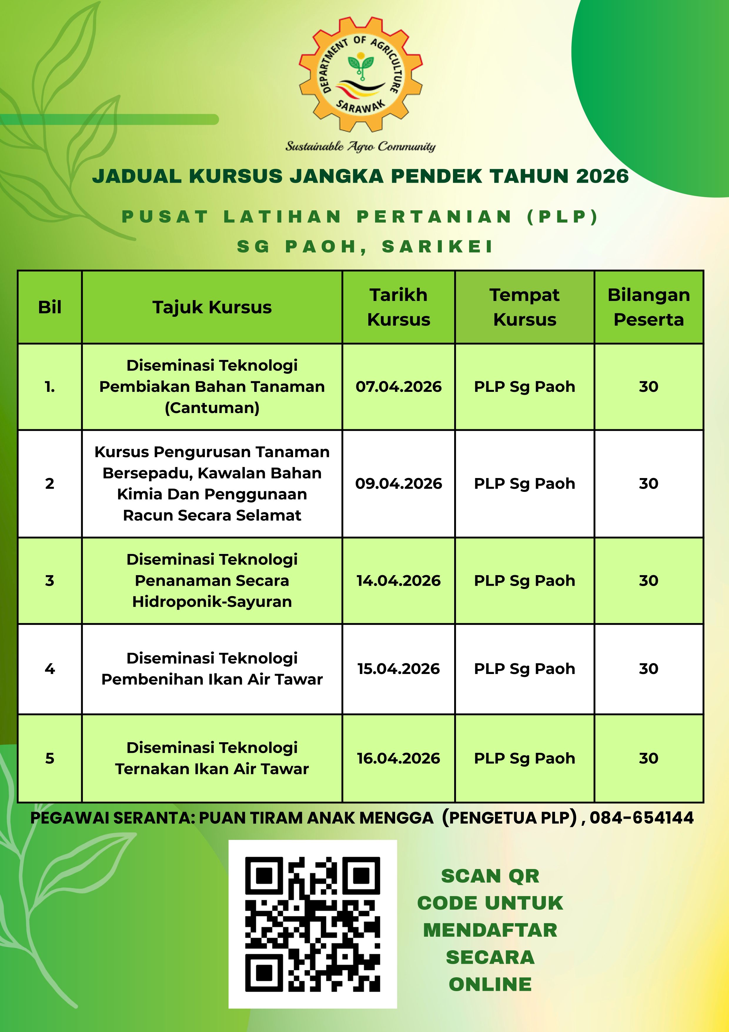 Jadual Kursus Jangka Pendek Tahun 2026